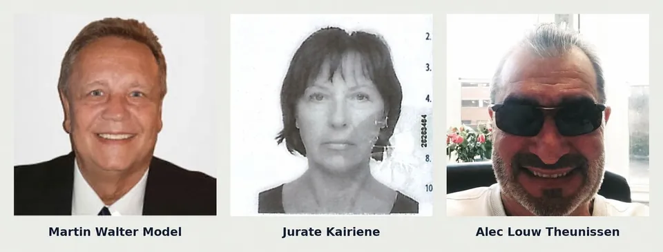 Martin Walter Model, Jurate Kairiene and Alec Louw Theunissen of the Corinth Group of Switzerland